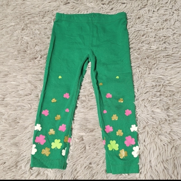 St Patrick's Day - Green Leggings - Shamrock Pink designed, new 3T - Picture 1 of 1